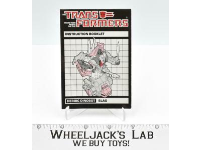 Slag Figure Instruction Manual Booklet 1985 G1 Transformers