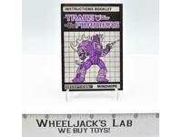 Mindwipe Action Figure Instruction Manual 1987 Hasbro G1 Transformers