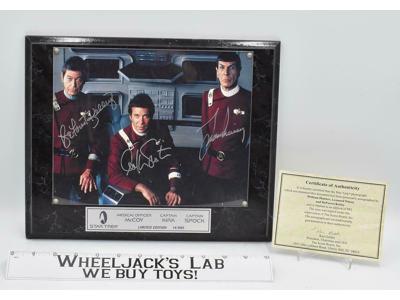 Dr. McCoy Spock Capt. Kirk Star Trek Original Series AUTOGRAPHED Plaque 14/995