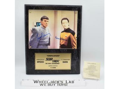 Spock &amp; Data Star Trek Next Generation AUTOGRAPHED Plaque 11/2500