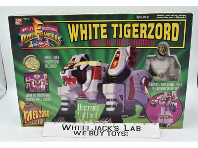 White Tigerzord &amp; The White Ranger MISB Mighty Morphin Power Rangers 1994 Bandai