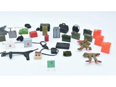 Lot 5 Accessories GI Joe Marx Mego Gas Cans, Ammo Boxes, Holsters Vintage