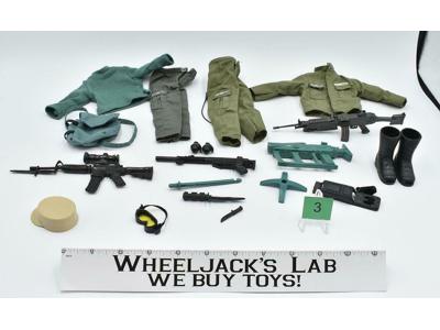 Lot 3 GI Joe 12" Modern Clothes Shoes Weapons Action Figure Vintage