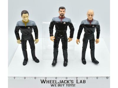 Lot of 3 Star Trek 6" Action Figures 1996 Playmates Riker Data Picard
