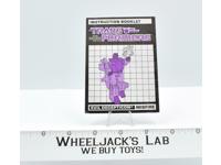 Misfire Action Figure Instruction Manual Booklet 1987 Hasbro G1 Transformers