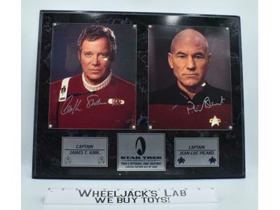 The Captains Kirk &amp; Picard Star Trek 1991 AUTOGRAPHED Plaque #567/1000