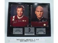 The Captains Kirk &amp; Picard Star Trek 1991 AUTOGRAPHED Plaque #567/1000
