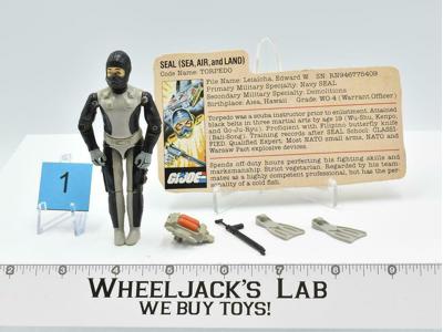 Torpedo #1 V1 100% Complete GI Joe 1983 Vintage Hasbro Action Figure ARAH