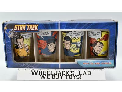 Star Trek Comic Strip Glasses 2012 Vandor LLC Pint Drinking Glasses Set of 4