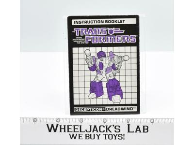 Dreadwind Instruction Manual Booklet 1988 Hasbro G1 Transformers Action Figure