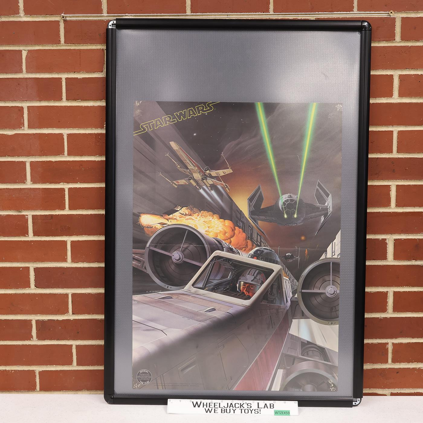 Battle Scene X-Wing TIE Fighter Star Wars 1977 Vintage Fan Club Poster 28 x 20