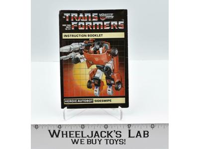 Sideswipe Action Figure Instructions Manual Booklet Sheet 1984 G1 Transformers