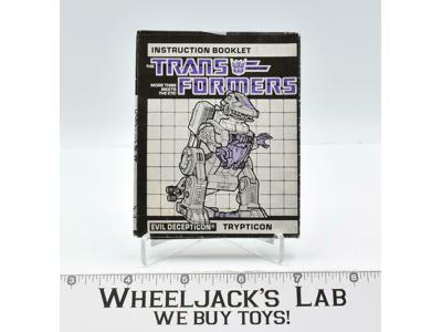 Trypticon Instruction Booklet Manual 1986 G1 Transformers Vintage
