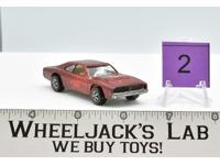 Custom Dodge Charger #2 Red 1968 Hot Wheels Mattel Vintage Redline RL