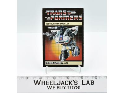 Jazz Action Figure Instruction Manual Booklet 1984 Hasbro G1 Transformers