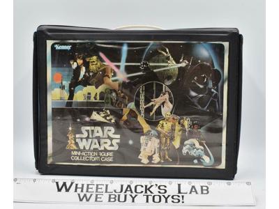 Star Wars Vinyl Mini-Action Figure Case W/2 Trays &amp; Stickers 1977 Kenner Vintage
