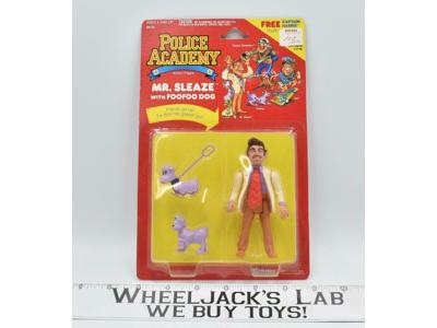 Mr. Sleaze &amp; FooFoo Dog MOSC Original Police Academy 1988 Kenner Vintage Figure
