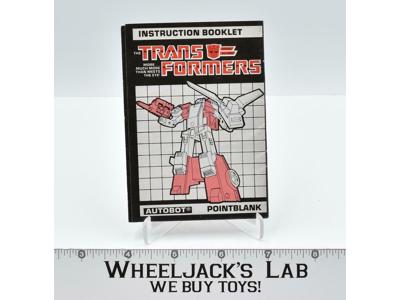 Pointblank Action Figure Vintage Instruction Manual 1986 Hasbro G1 Transformers