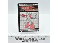 Pointblank Action Figure Vintage Instruction Manual 1986 Hasbro G1 Transformers