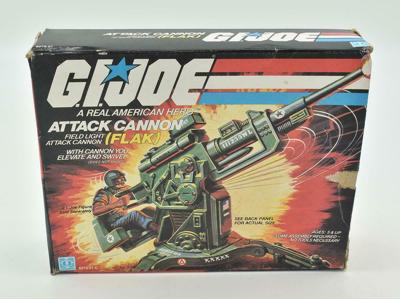 Flak Attack Cannon W/ Box Complete GI Joe 1982 Action Figure Hasbro Vintage