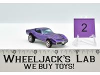 Custom Corvette #2 Purple Restored 1967 Redline Hot Wheels Mattel Vintage RL