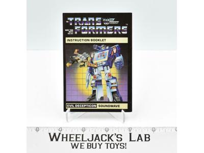 Soundwave Action Figure Instruction Manual Booklet 1984 Hasbro G1 Transformers