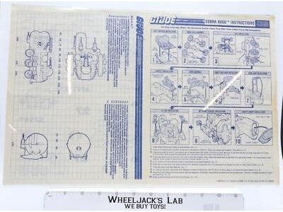 Cobra B.U.G.G. 1988 ORIGINAL Instructions/Blueprints G.I. Joe Hasbro