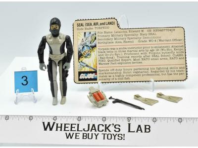 Torpedo #3 V1 100% Complete GI Joe 1983 Vintage Hasbro Action Figure ARAH