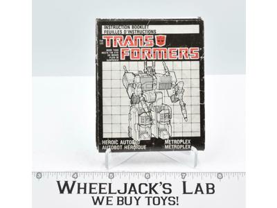 Metroplex Instruction Manual Booklet CANADIAN 1984 Hasbro G1 Transformers