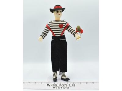 Be Mime 12" Doll Mime Holding Rose French Style Mime Doll
