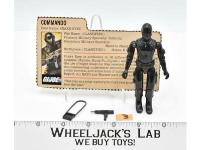 Snake Eyes #3 V1 Straight Arms 100% Complete 1982 GI Joe Hasbro Action Figure