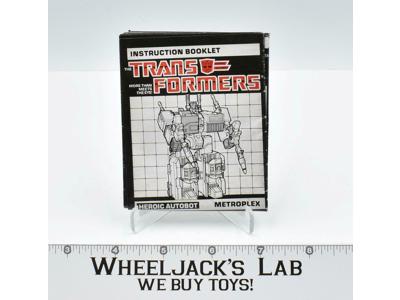 Metroplex Instruction Manual Booklet 1985 Hasbro G1 Transformers