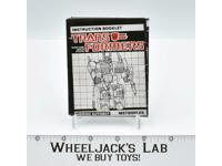 Metroplex Instruction Manual Booklet 1985 Hasbro G1 Transformers
