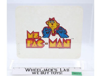Ms. Pac-Man w/ Ghosts Screenprint Sample Transfer 1980s Bally Midway Mfg Co. Vtg