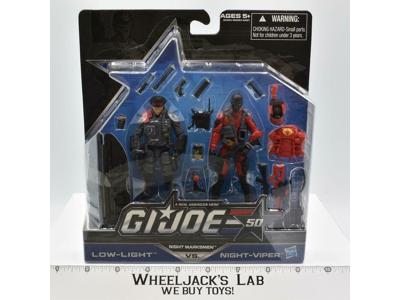 Low Light vs Night-Viper G.I. Joe 50th Anniversary 2014 Hasbro NEW MOSC SEALED