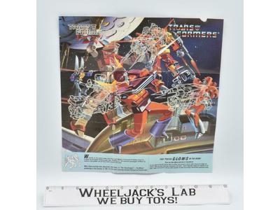 Rodimus Wreck-Gar Insert Poster Glow In The Dark 1986 G1 Transformers Vintage