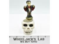 Vampire Jumping out of a Skull Halloween Town Miniatures Display Decor 5" Tall