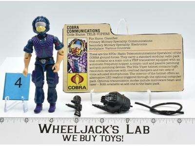 Tele-Vipers #4 V1 100% Complete GI Joe ARAH Vintage Hasbro 1985 Action Figure