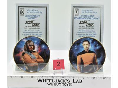 Lieutenant Comm. Data &amp;Lieutenant Worf #2 Mini Plates Star Trek 1997 Hamilton