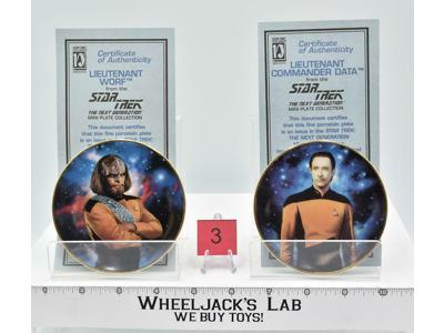 Lieutenant Comm. Data &amp;Lieutenant Worf #3 Mini Plates Star Trek 1997 Hamilton