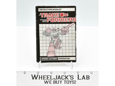 Perceptor Figure Instruction Manual Booklet 1985 G1 Transformers
