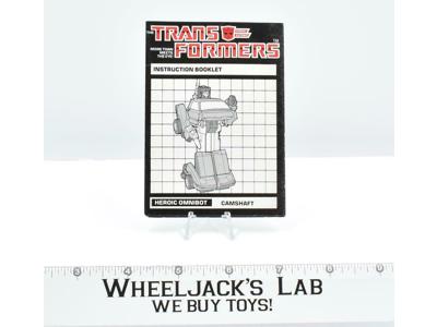 Camshaft Action Figure Instruction Manual Booklet 1985 Hasbro G1 Transformers
