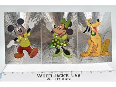 Mickey Mouse Minnie Pluto Walt Disney Dufex Foil Metallic Postcard Set of 3