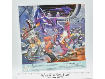 Superion Insert Poster Glow In The Dark 1986 G1 Transformers Vintage