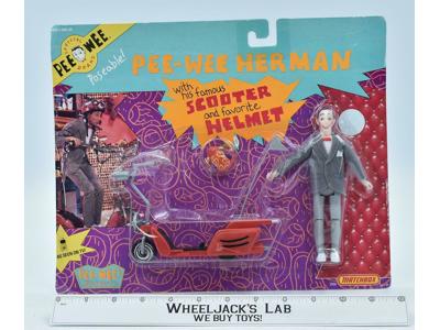 Pee Wee Herman With Helmet &amp; Scooter MOSC Matchbox 1988 Vintage