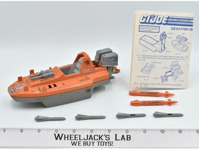Devil Fish Motorboat Complete 1986 GI Joe Hasbro ARAH Action Vehicle Vintage