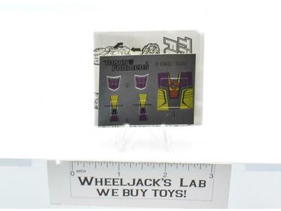Icepick Decal Sticker Sheet PACKET G1 Transformers 1989 Vintage Hasbro