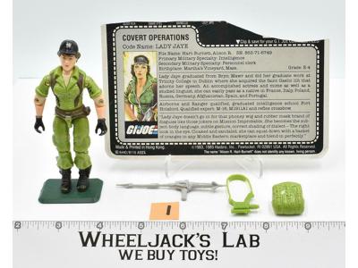 Lady Jaye #1 V1 100% Complete GI Joe 1985 Action Figure Vintage Hasbro