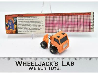 Huffer 100% Complete W/Tech Vintage 1984 G1 Transformers Hasbro Action Figure