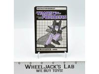 Dirge Action Figure Instruction Manual Booklet 1985 Hasbro G1 Transformers